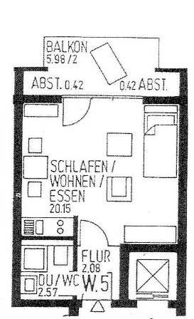 Gepflegtes Appartement mit Balkon in zentraler Lage von Reutlingen Obj.-Nr. 2596